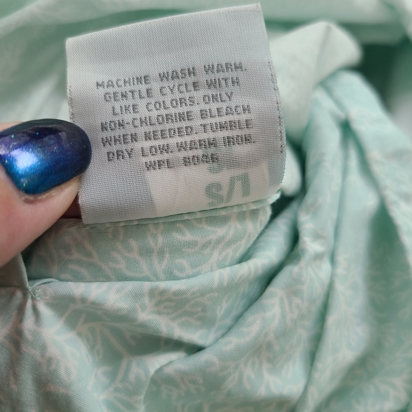 Martha Stewart Pima Cotton QUEEN duvet cover and 4 pillowcases seafoam - Picture 5 of 6